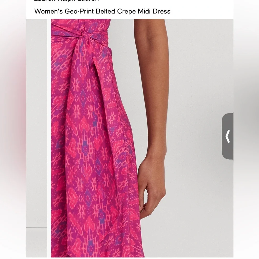 Ralph Lauren Fuchsia Printed Midi Dress - Picture 4 of 8